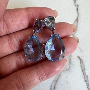 Blue crystal drop earrings